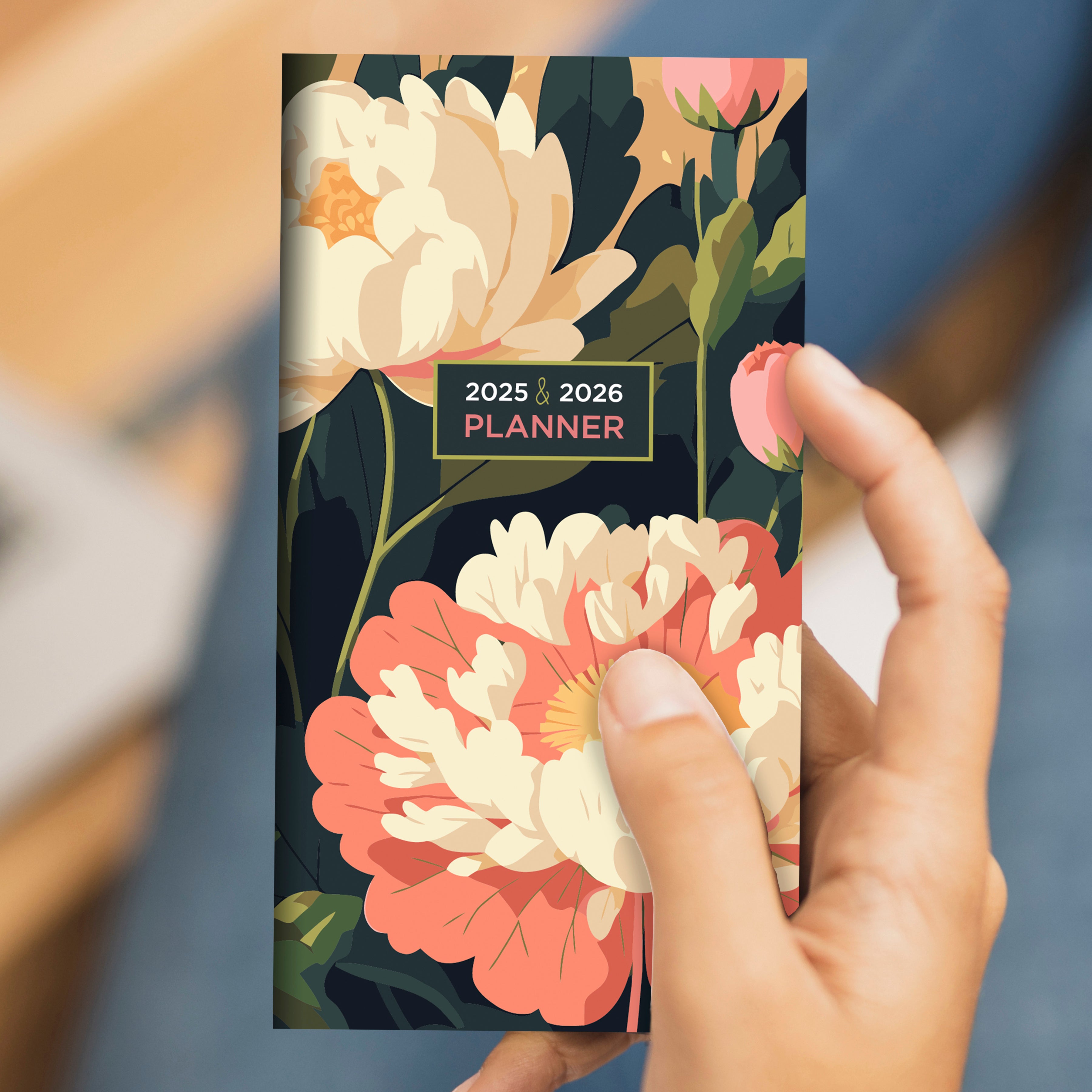 2025-2026 Spring Peony Small Monthly Pocket Planner SELWII