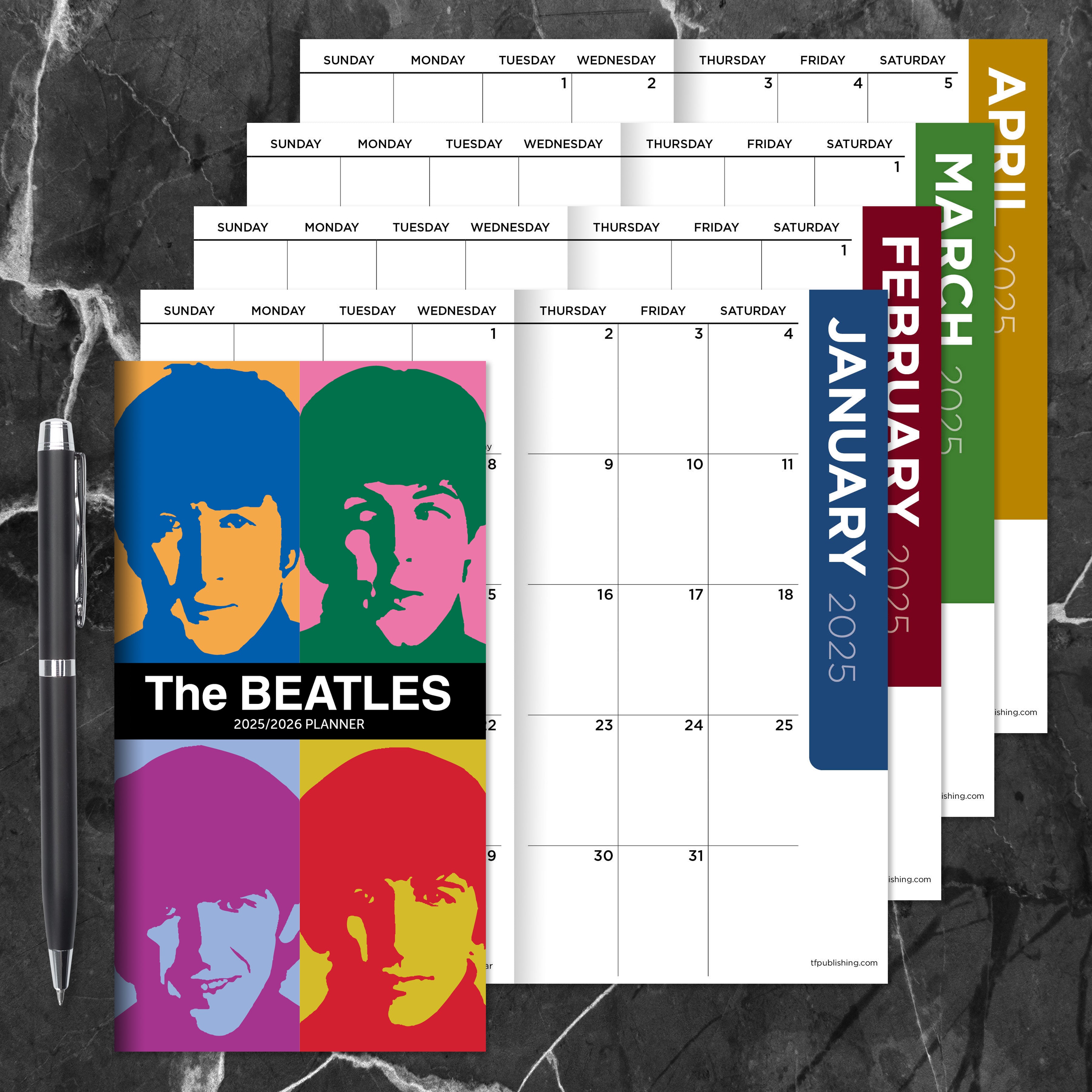 2025-2026 The Beatles Small Monthly Pocket Planner SELWII