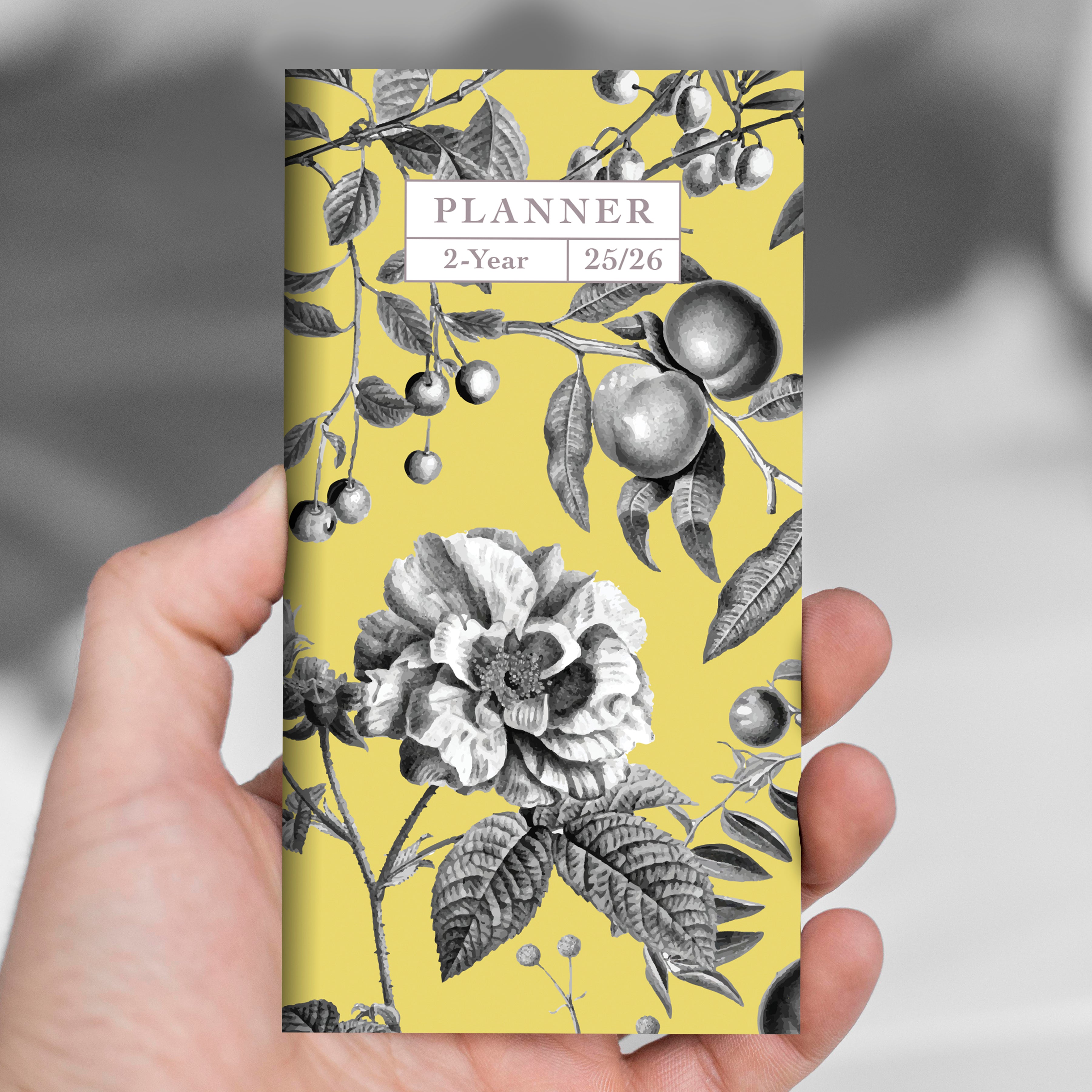 2025-2026 Yellow Botanical Small Monthly Pocket Planner SELWII