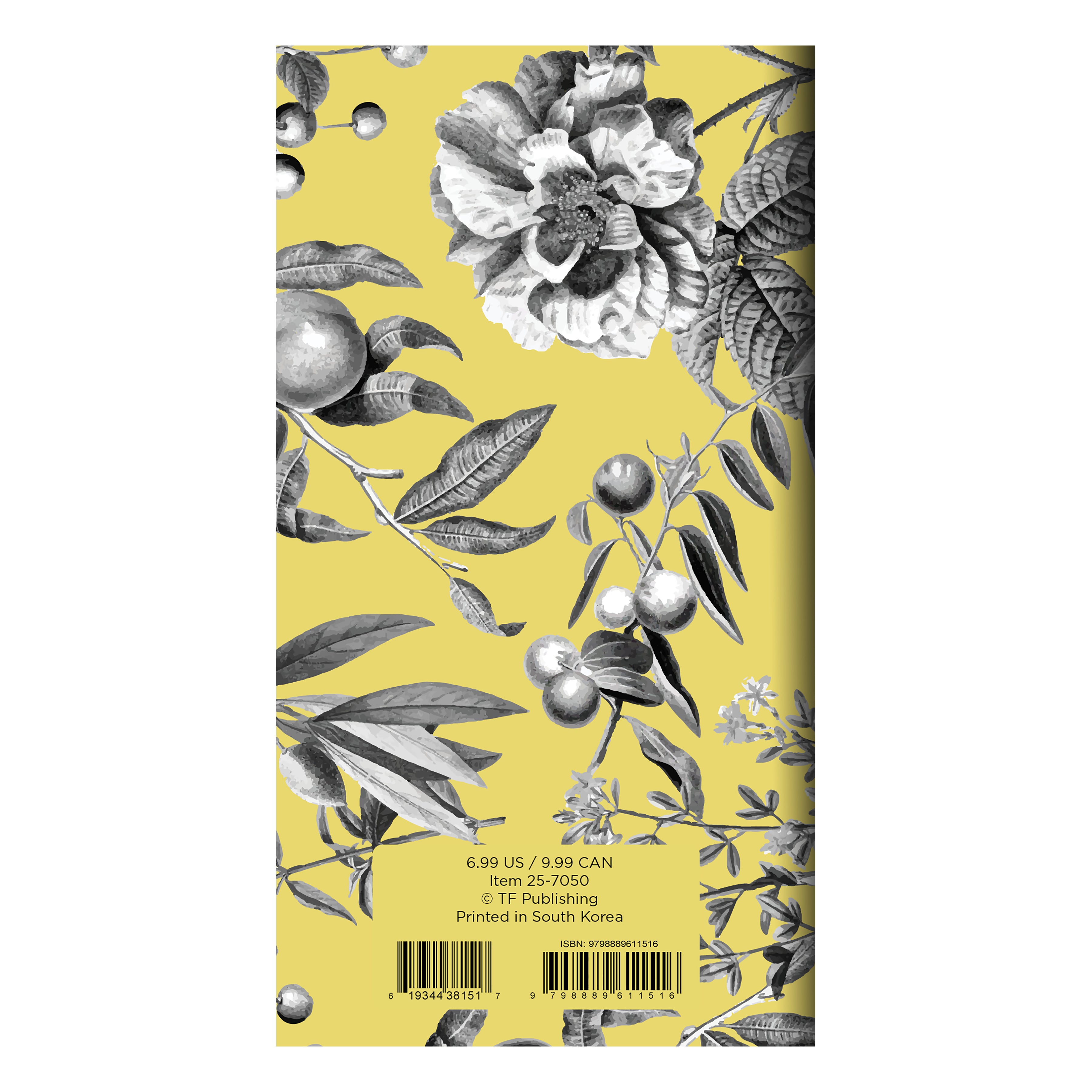 2025-2026 Yellow Botanical Small Monthly Pocket Planner SELWII