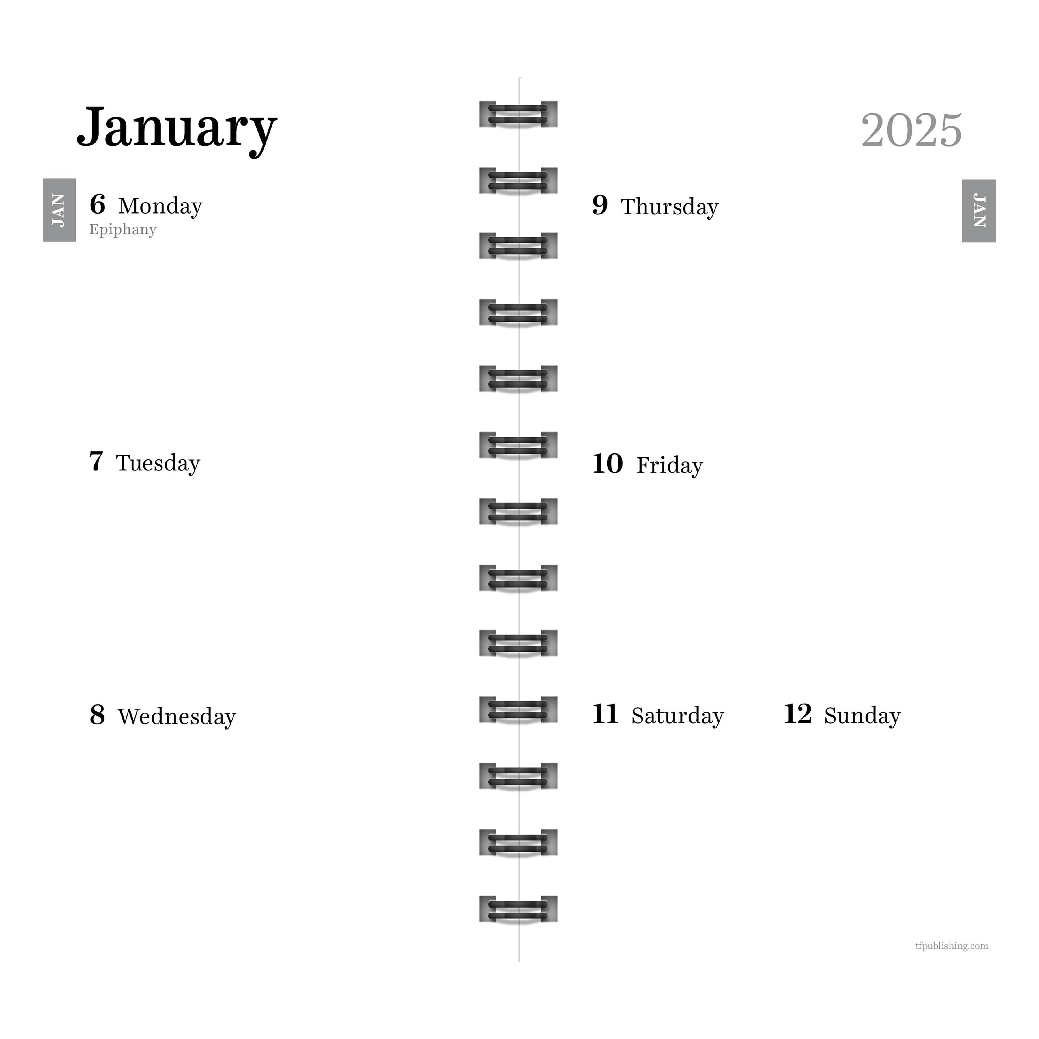 2025 Deep Jade Small Weekly Monthly Planner SELWII