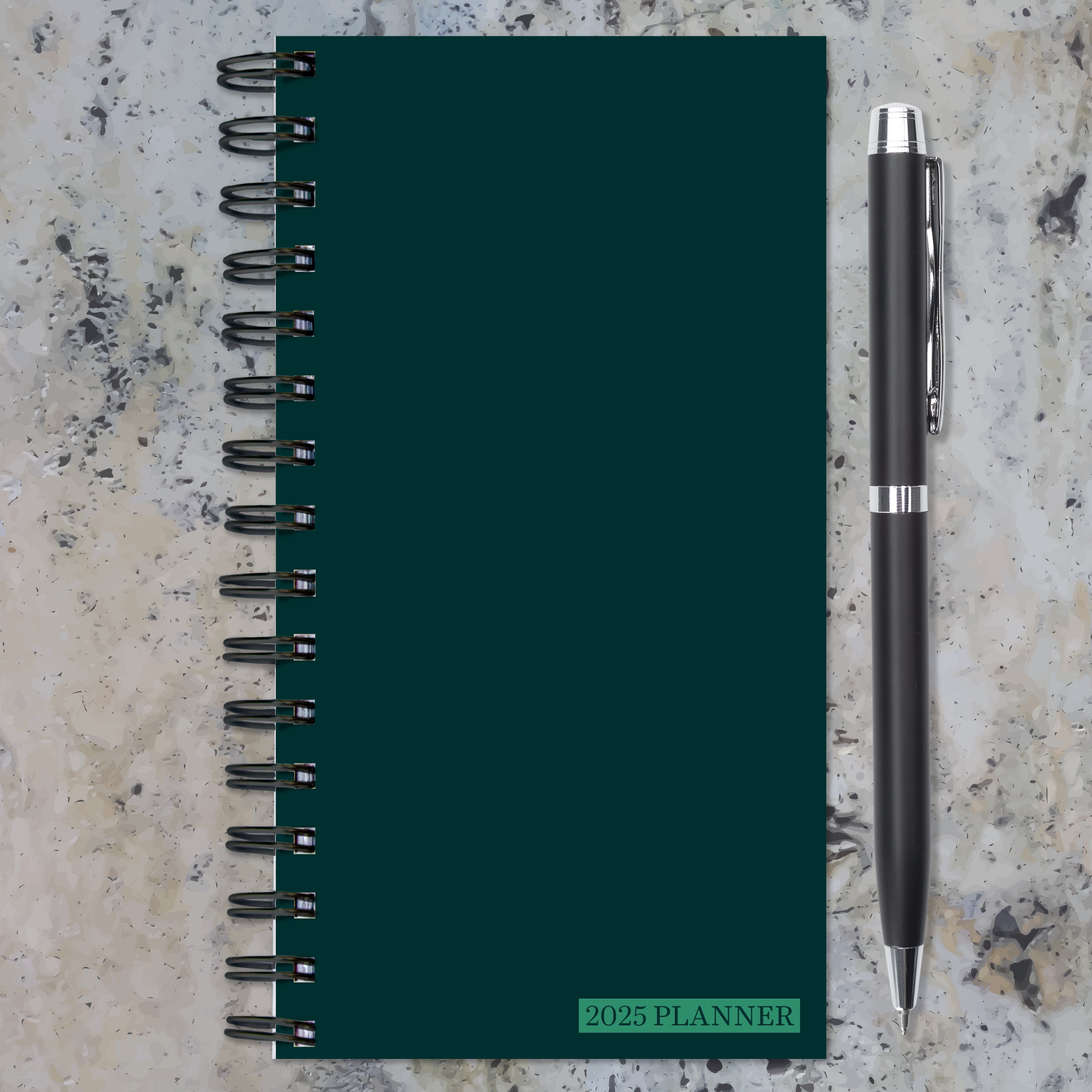 2025 Deep Jade Small Weekly Monthly Planner SELWII