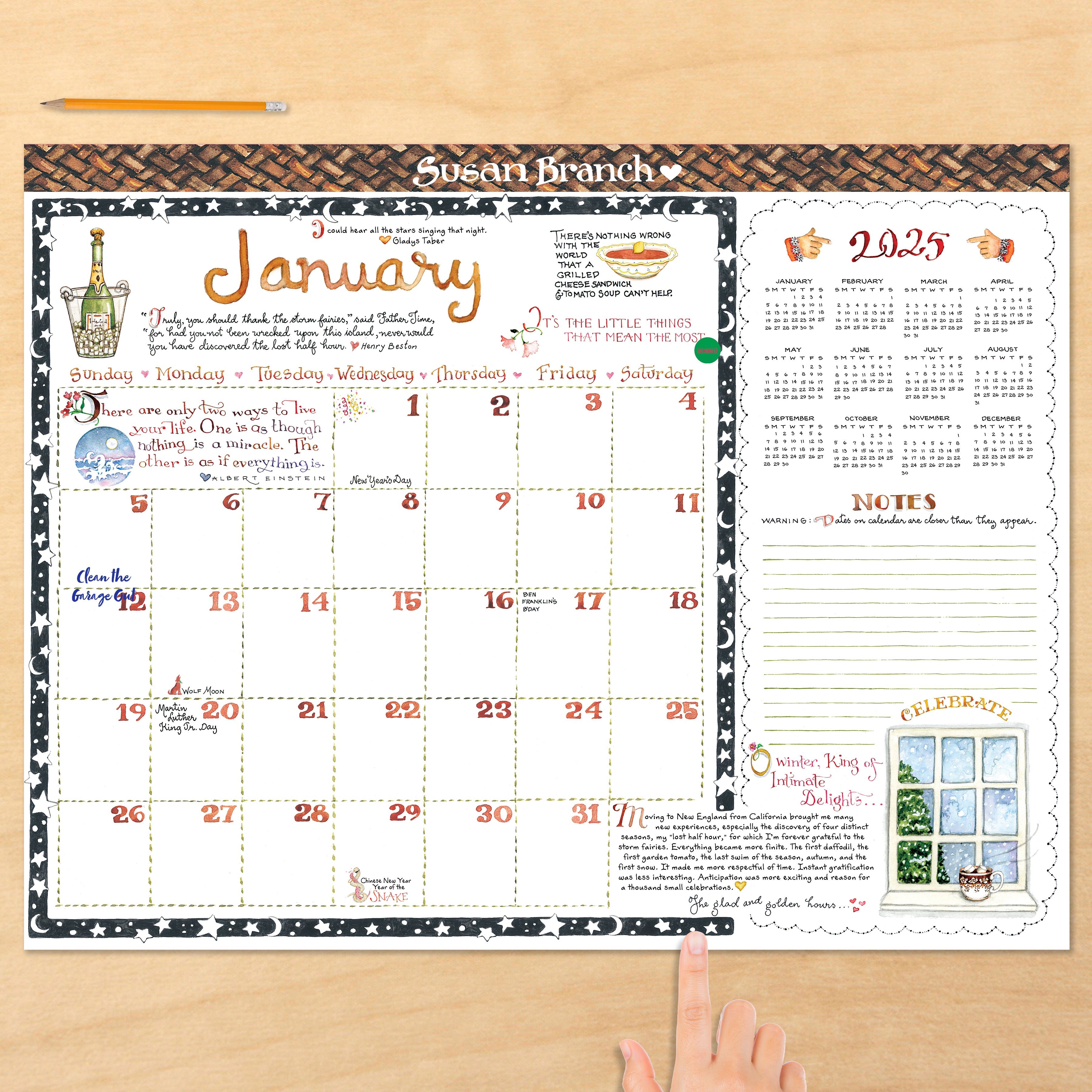 2025 Susan Branch Large Desk Pad Monthly Blotter Calendar SELWII