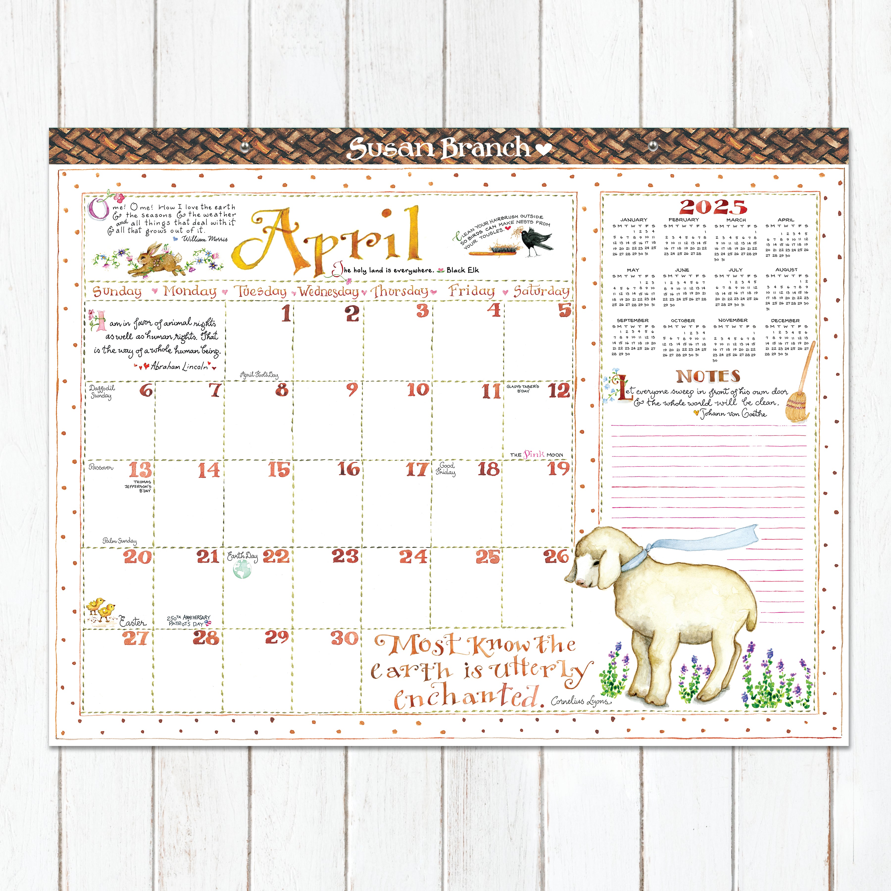 2025 Susan Branch Large Desk Pad Monthly Blotter Calendar SELWII