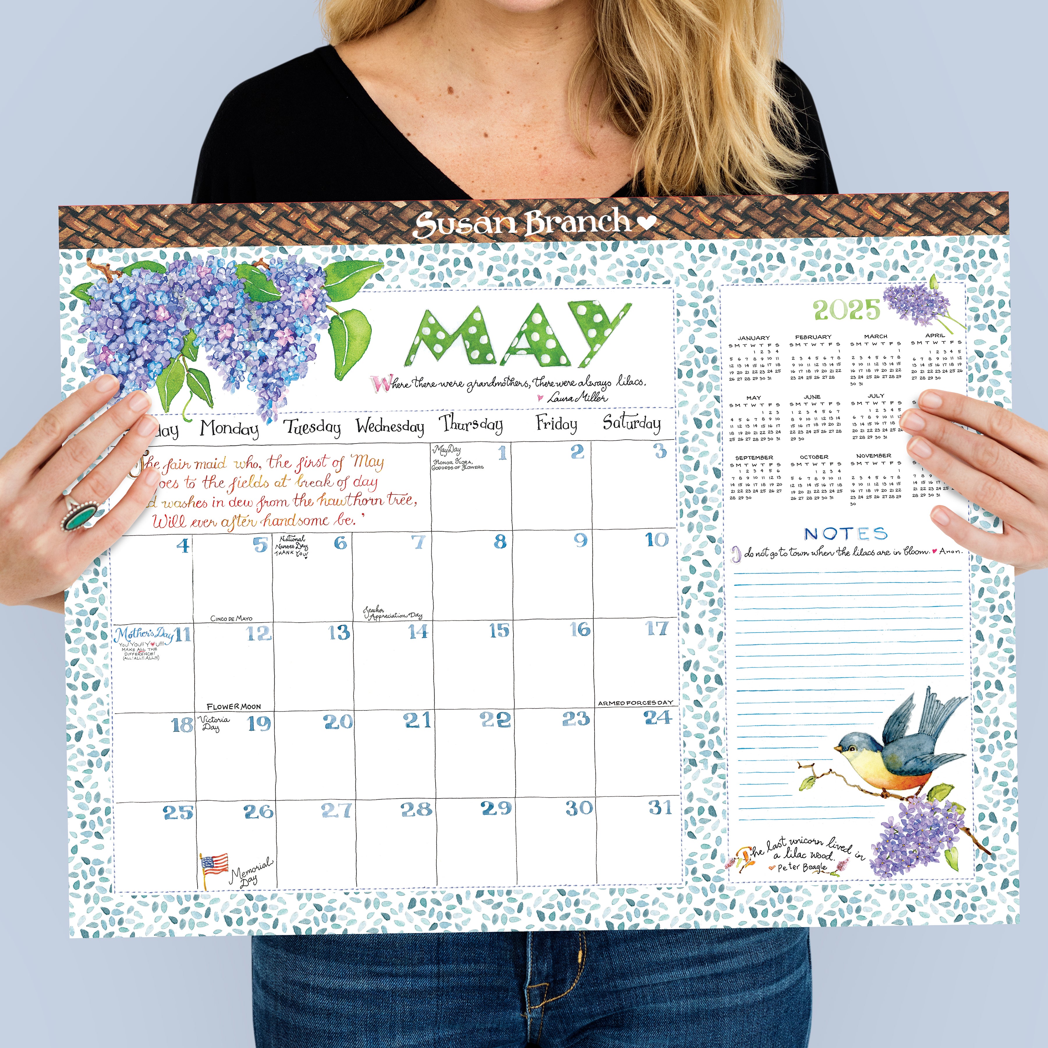 2025 Susan Branch Large Desk Pad Monthly Blotter Calendar SELWII