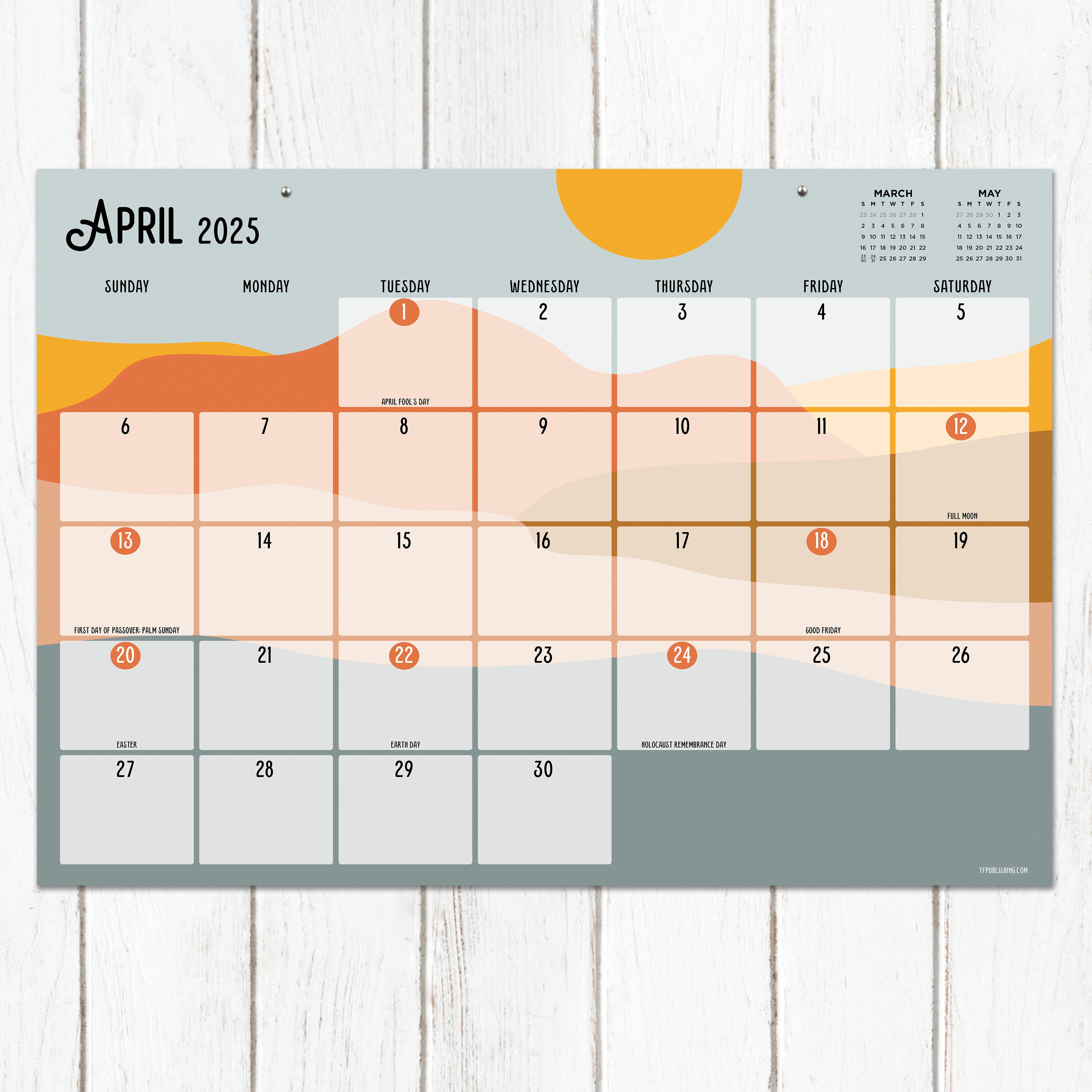 2025 Super Stripe Large Desk Pad Monthly Blotter Calendar SELWII