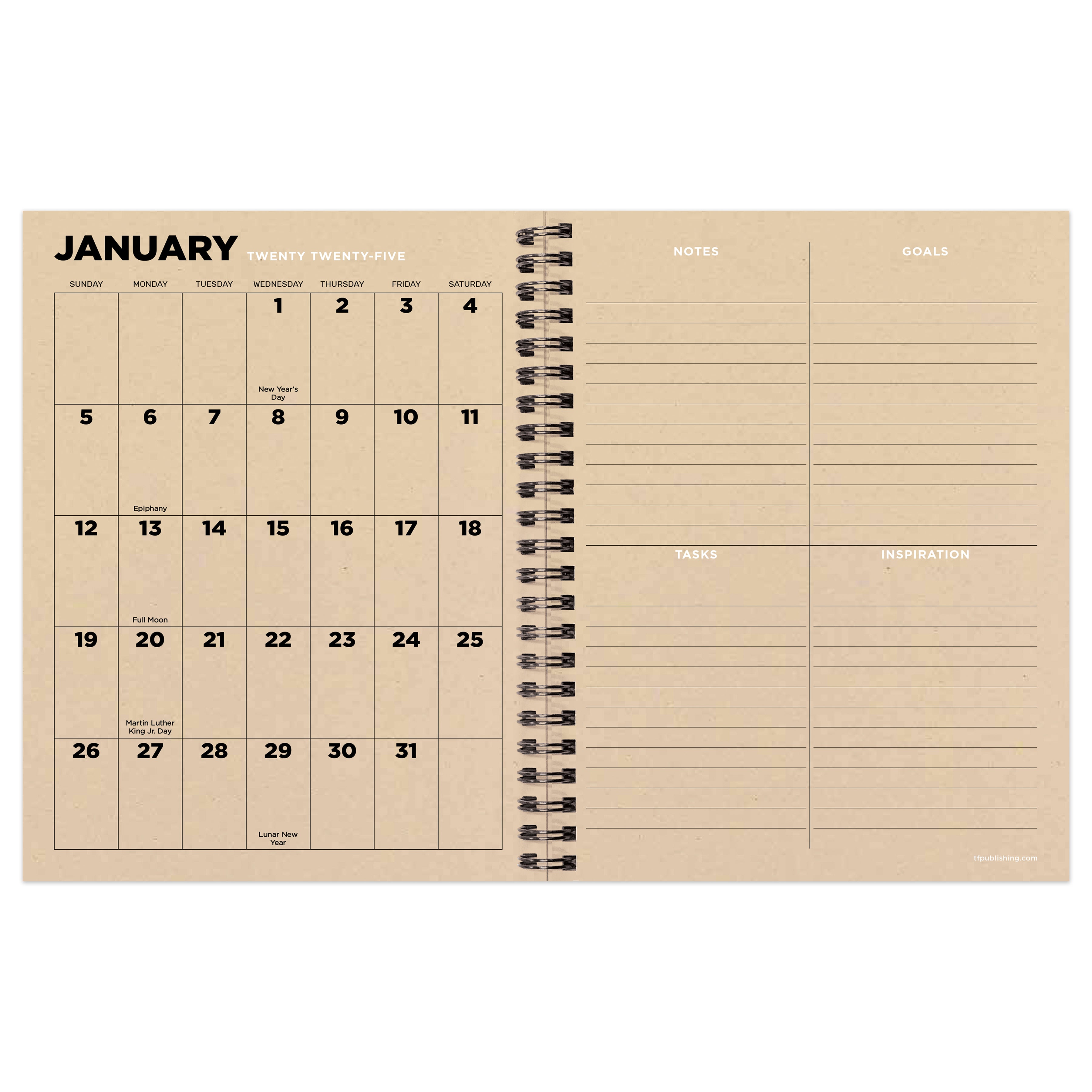 2025 Big Wave Medium Weekly Monthly Planner SELWII