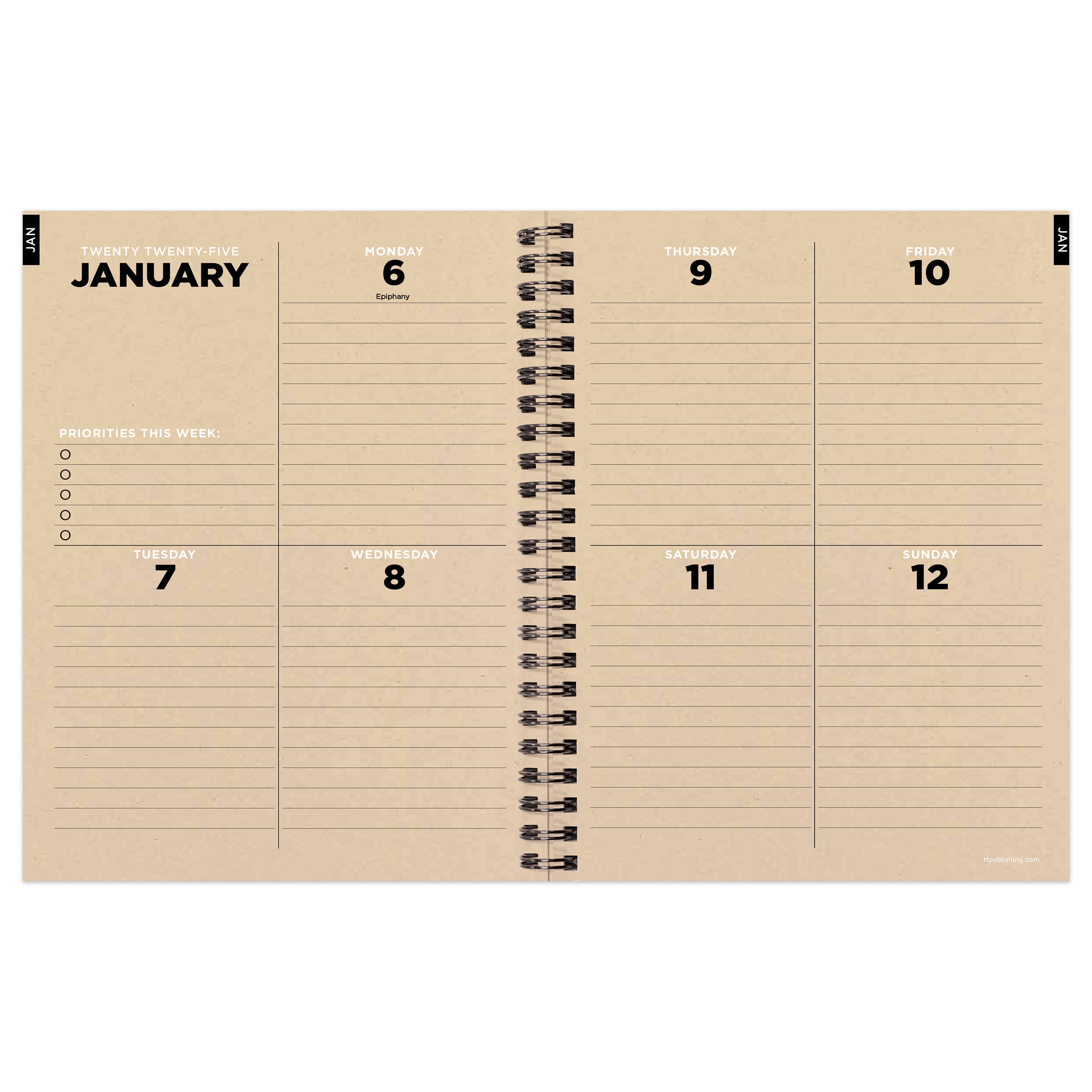 2025 Big Wave Medium Weekly Monthly Planner SELWII