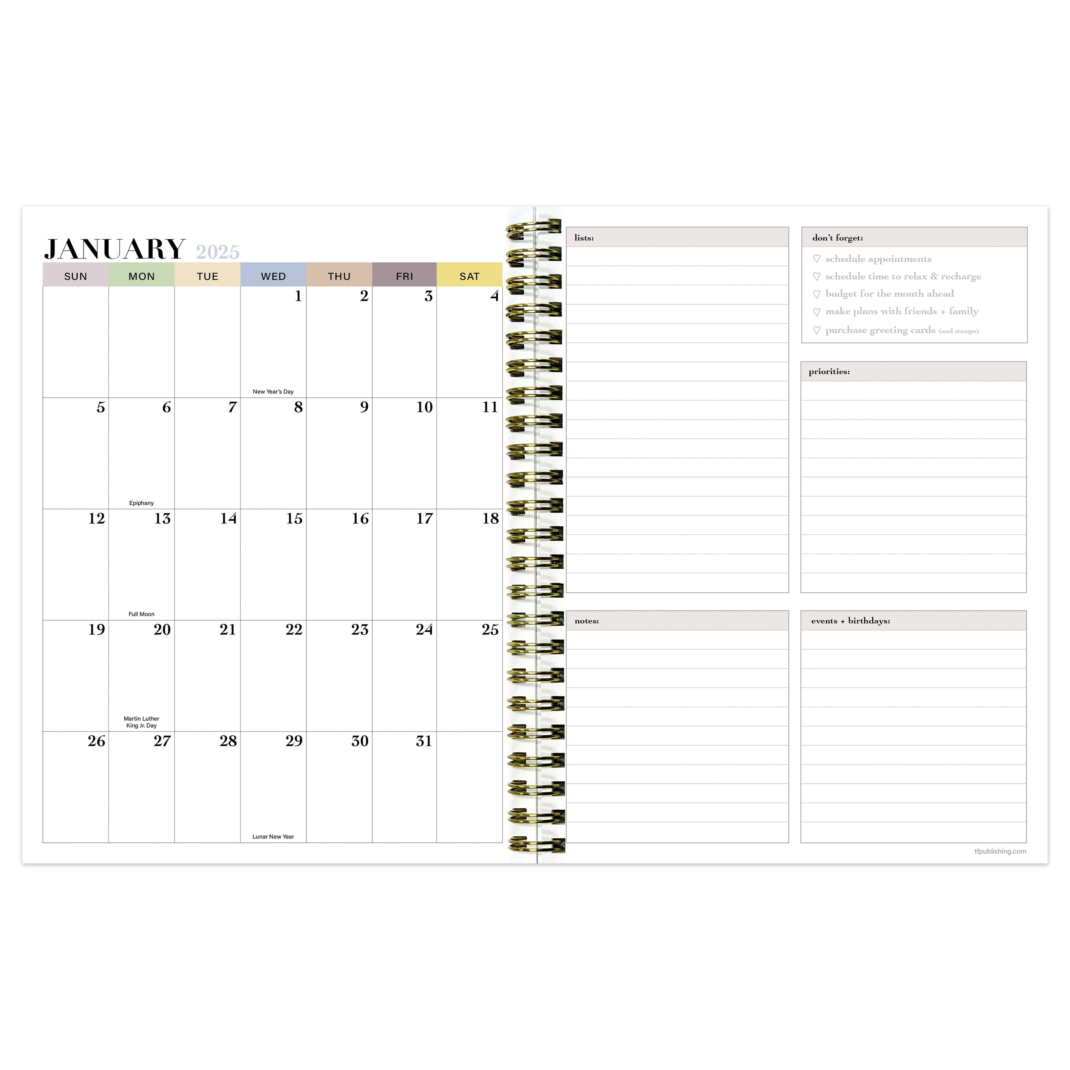 2025 Italian Sky Medium Weekly Monthly Planner SELWII