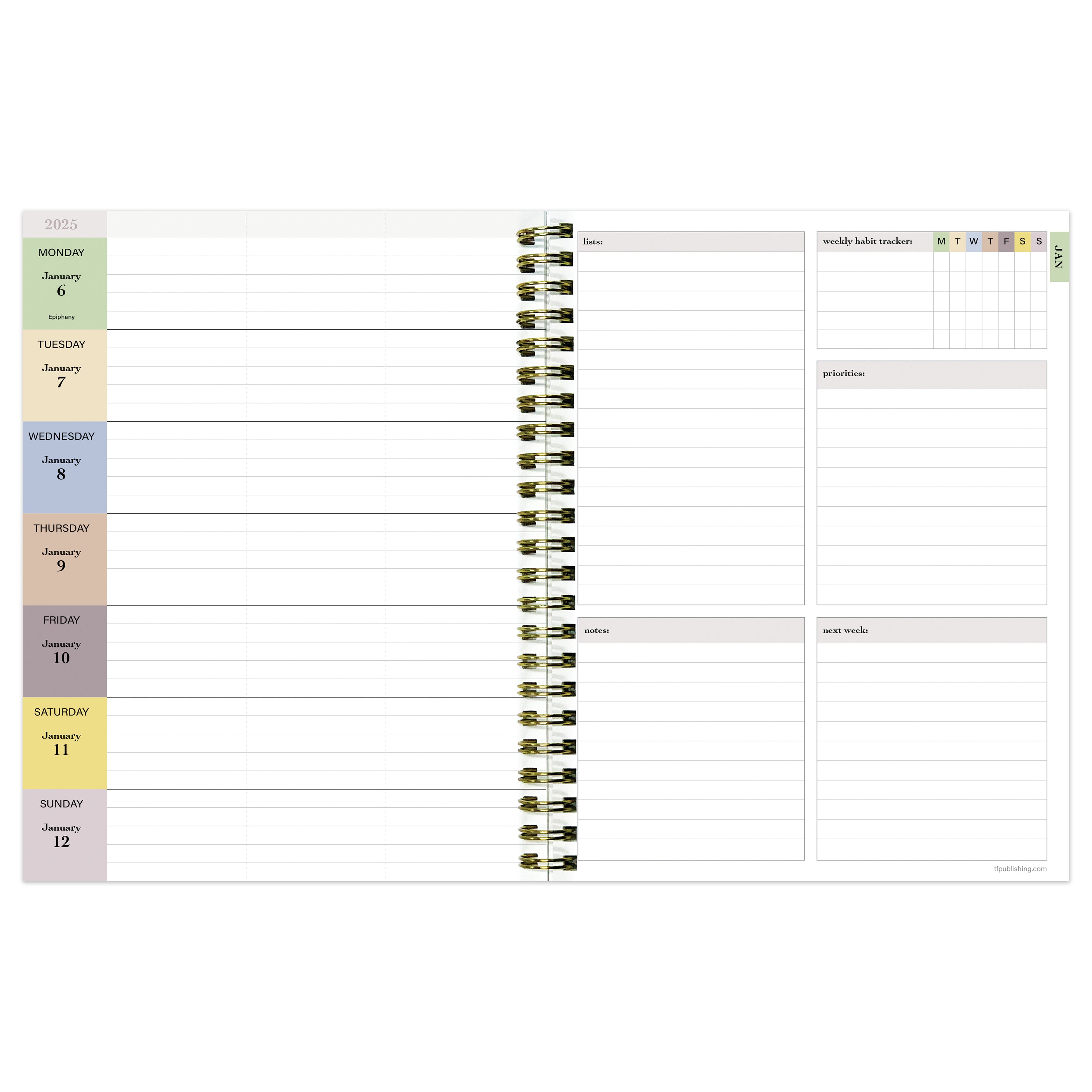 2025 Italian Sky Medium Weekly Monthly Planner SELWII