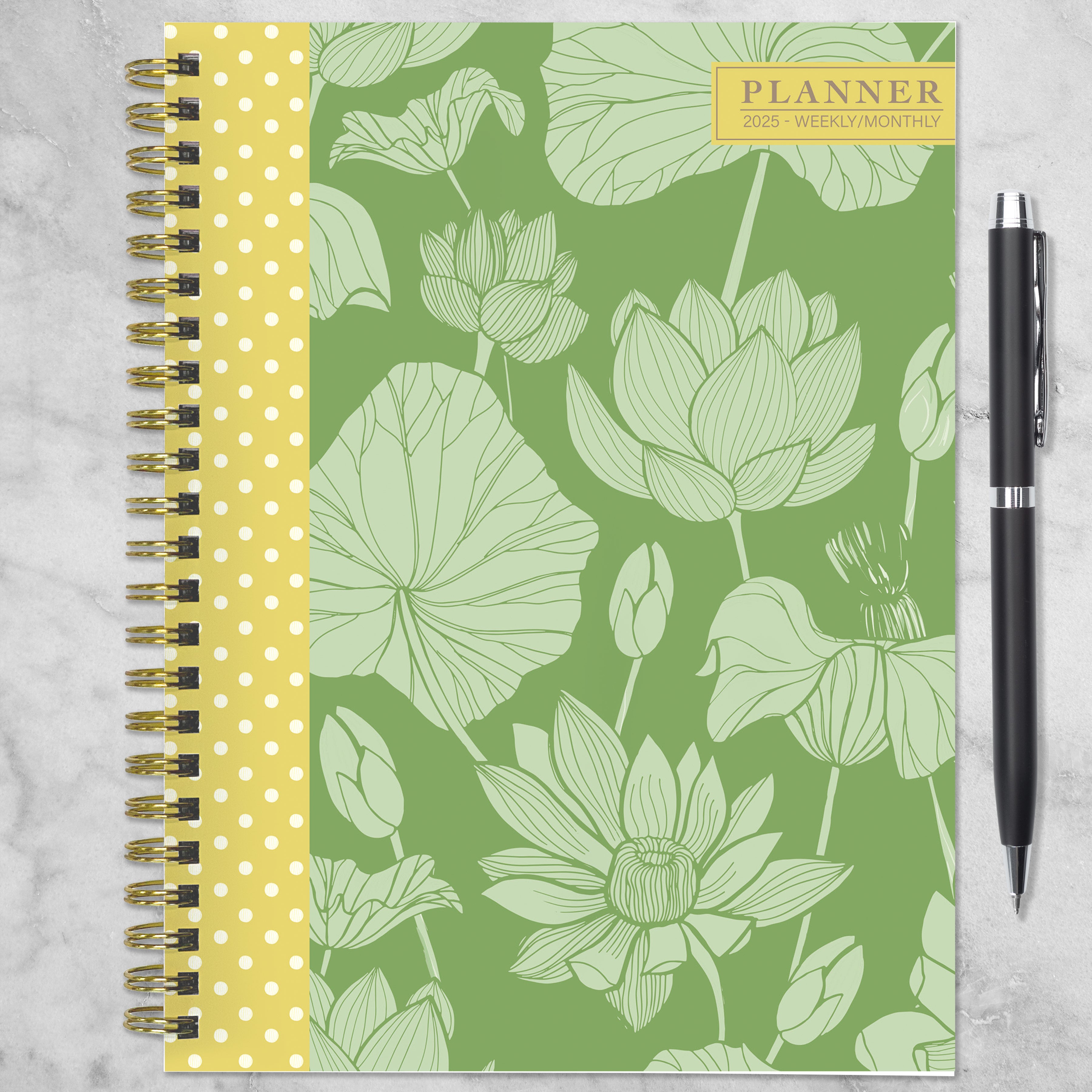 2025 Lotus Medium Weekly Monthly Planner SELWII