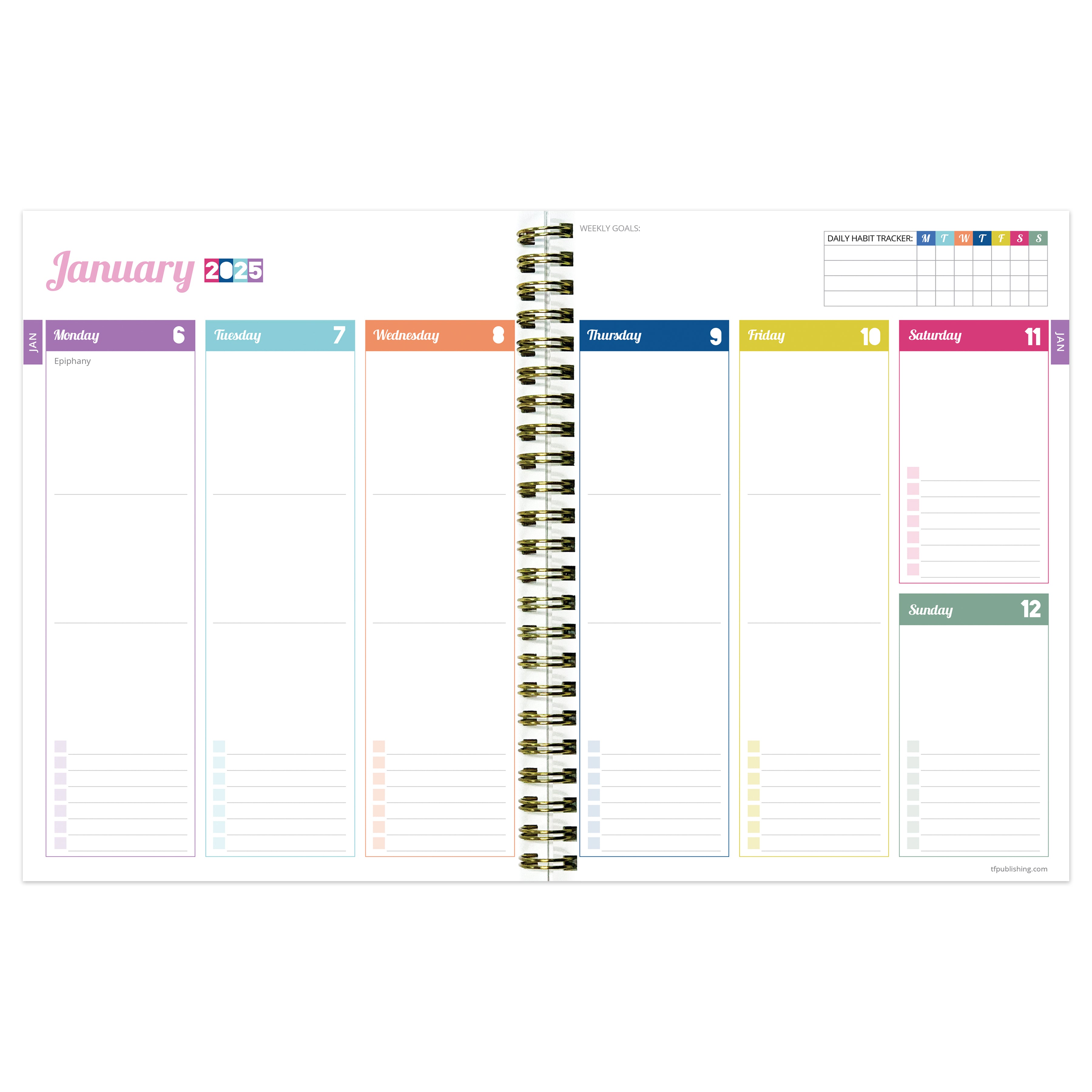 2025 Happy Hibiscus Medium Weekly Monthly Planner SELWII