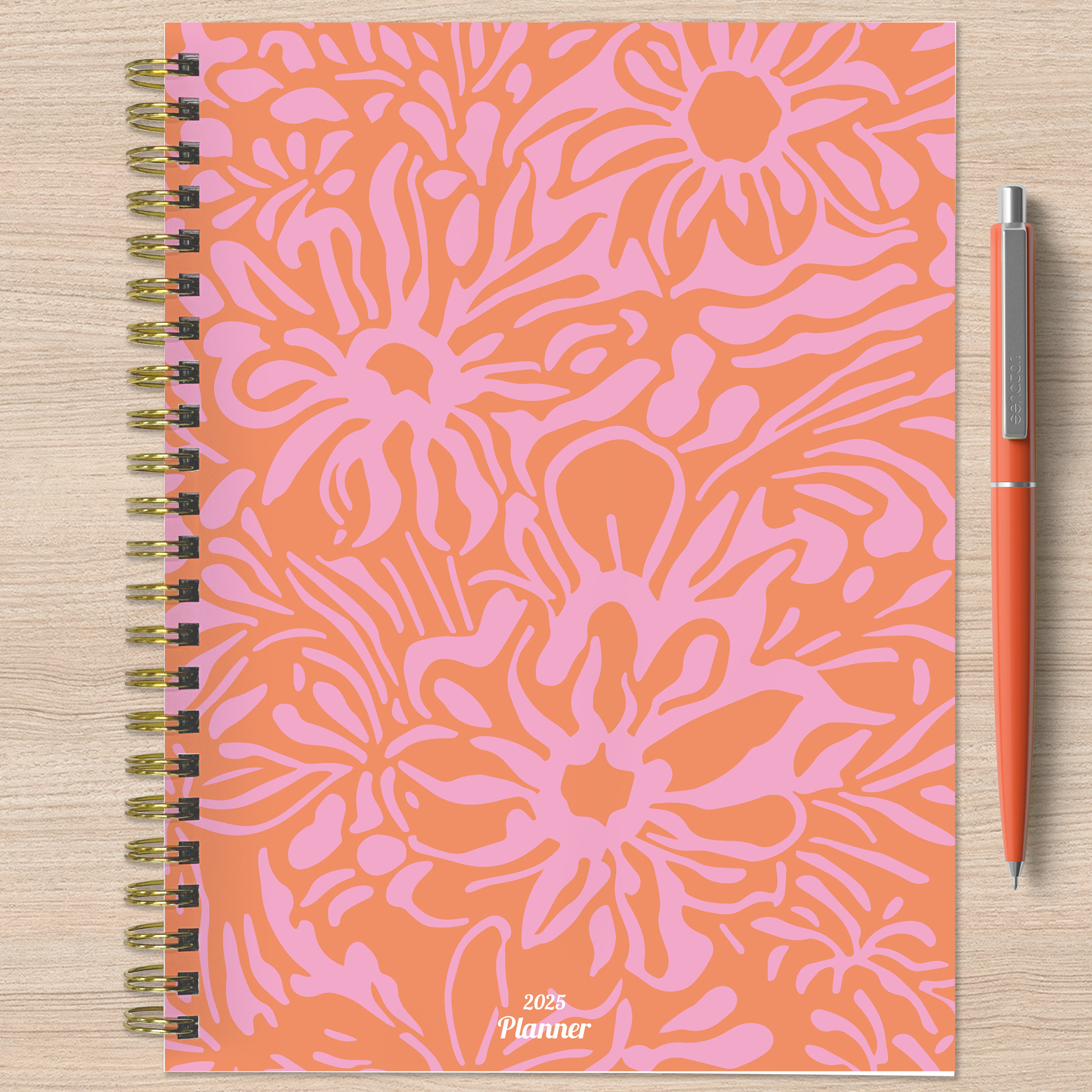 2025 Happy Hibiscus Medium Weekly Monthly Planner SELWII