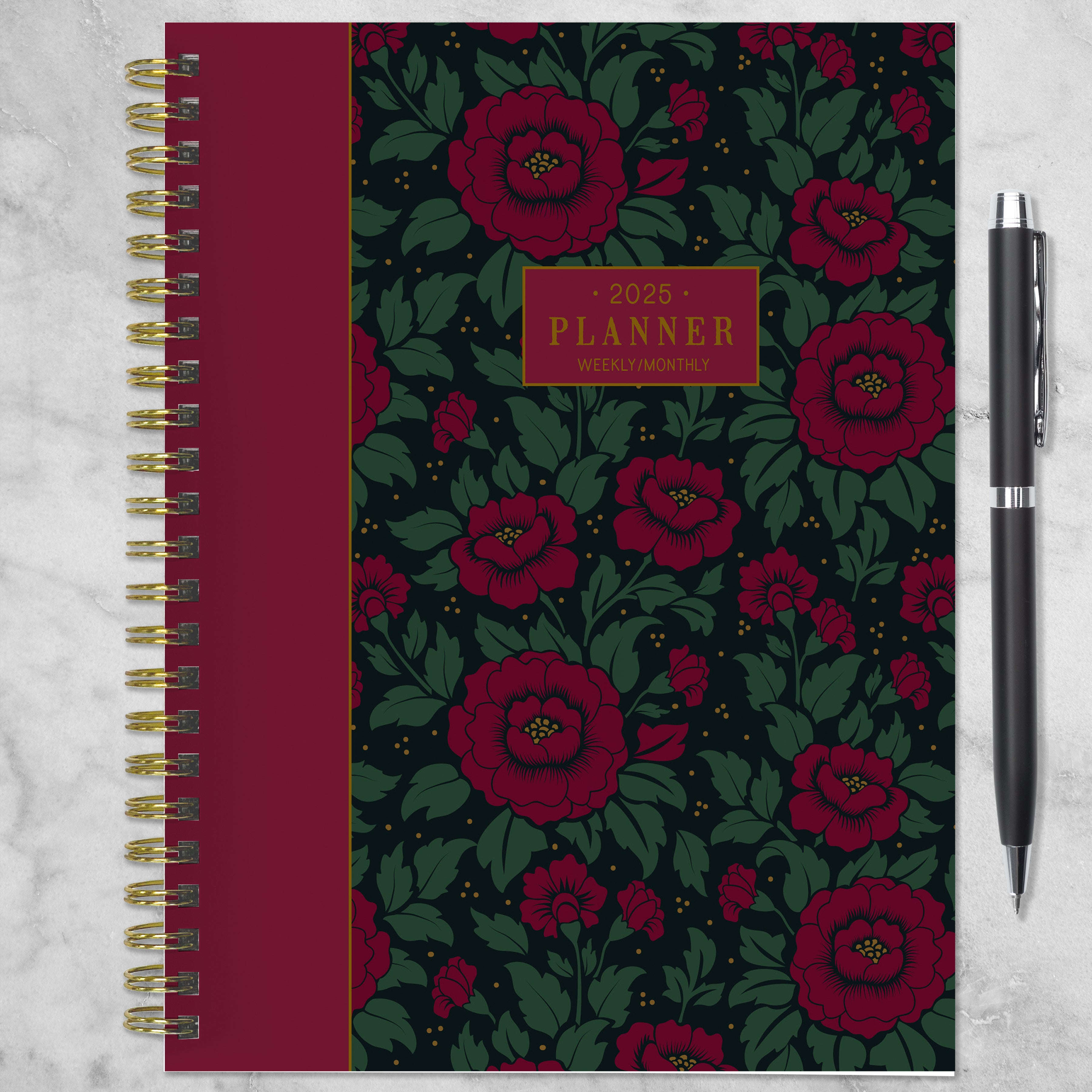 2025 Victorian Blooms Medium Weekly Monthly Planner SELWII