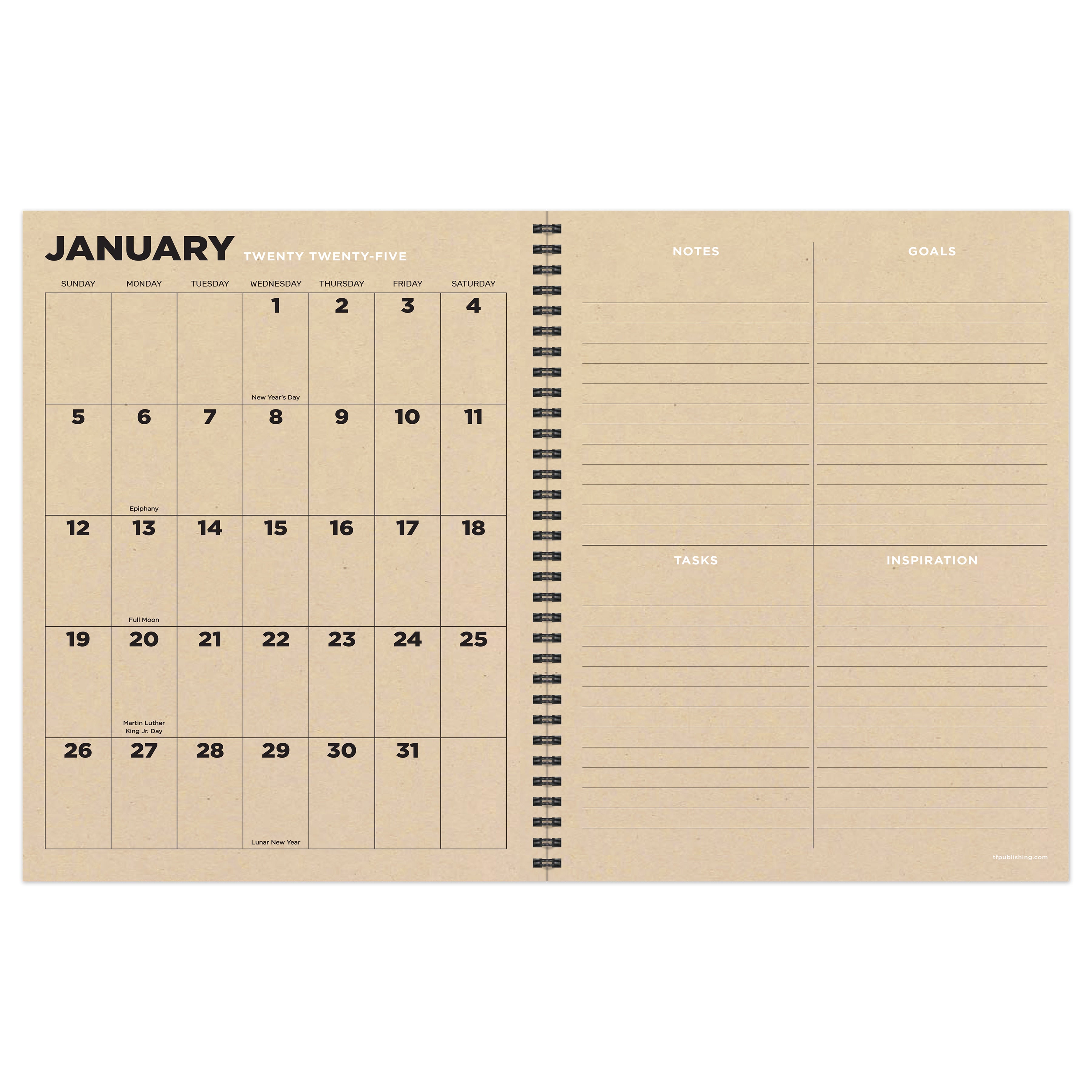 2025 Forest Mist Large Weekly Monthly Planner SELWII