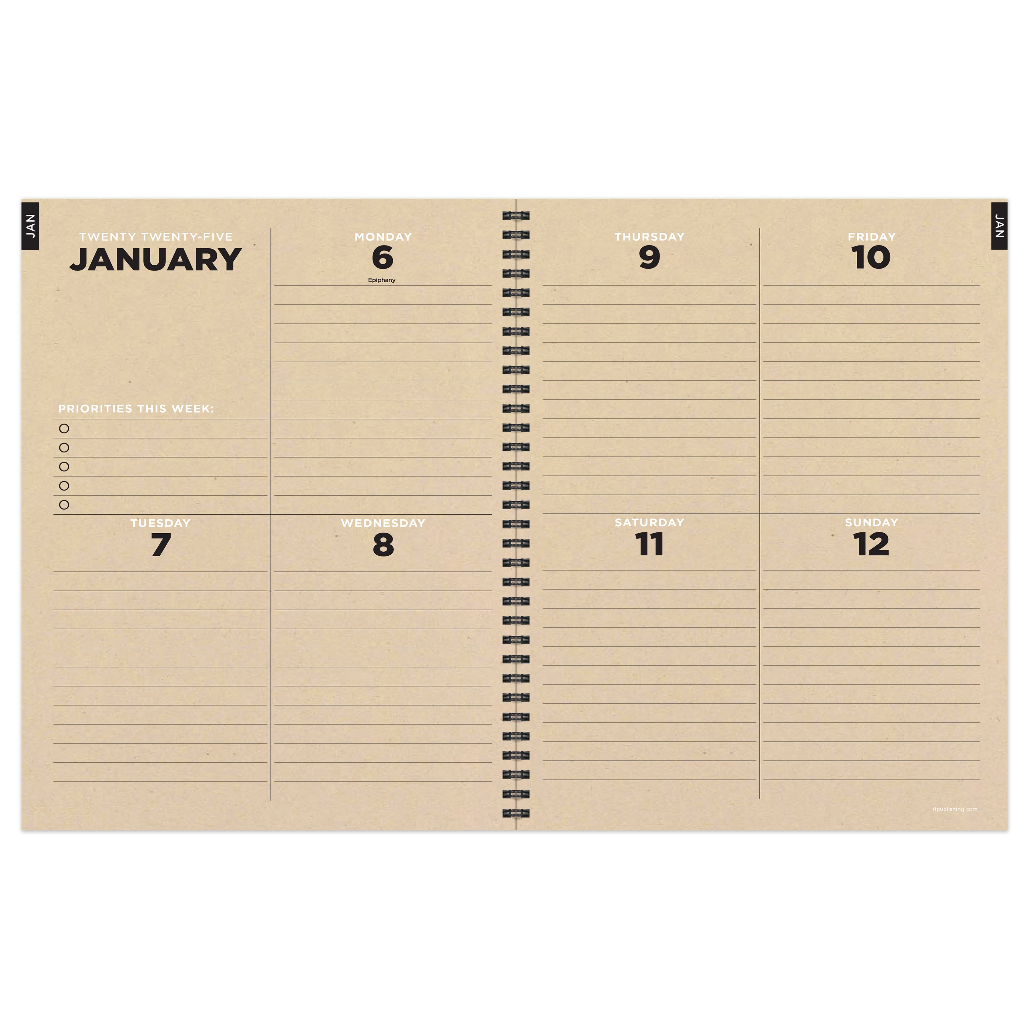 2025 Forest Mist Large Weekly Monthly Planner SELWII