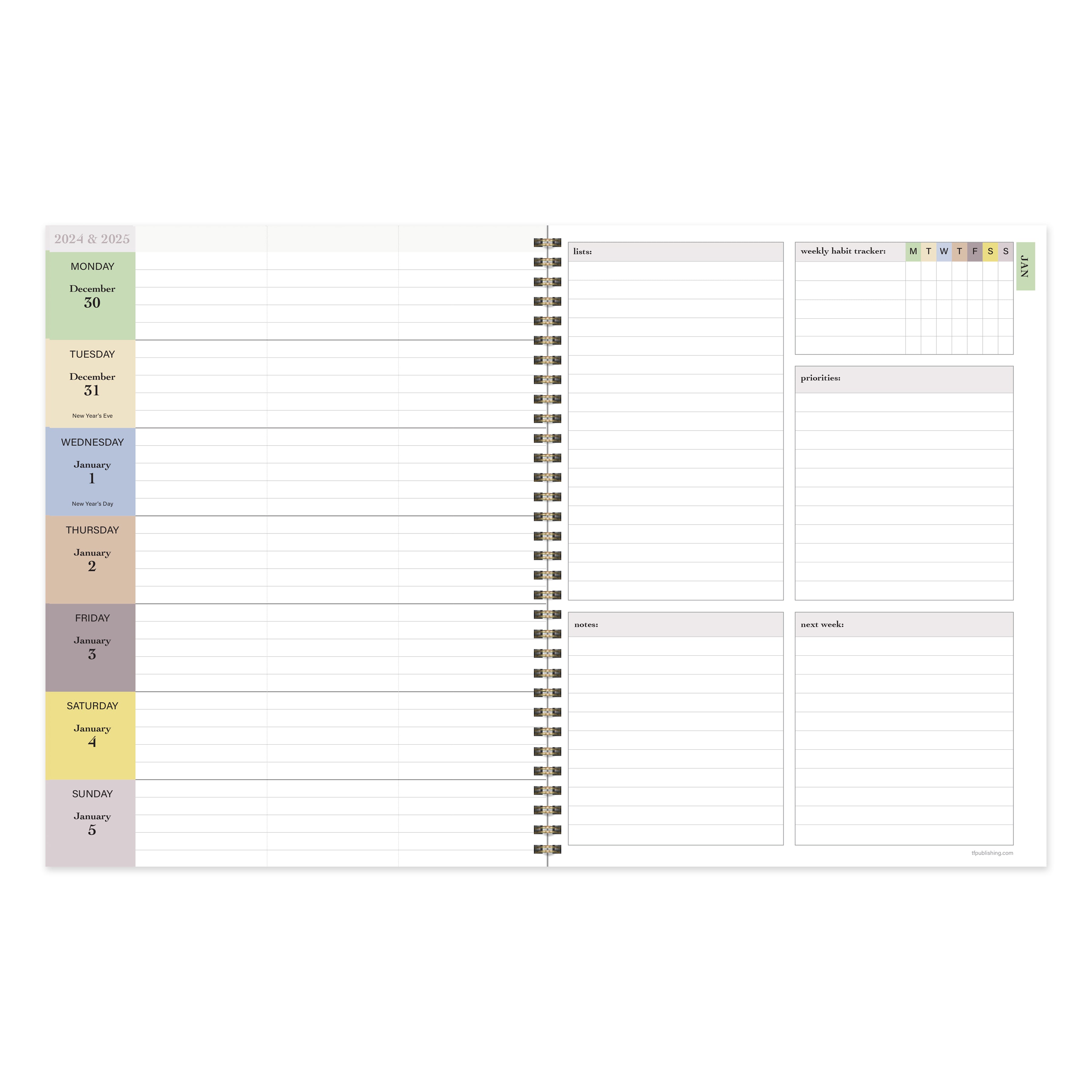 2025 Navy Grid Space Large Weekly Monthly Planner SELWII