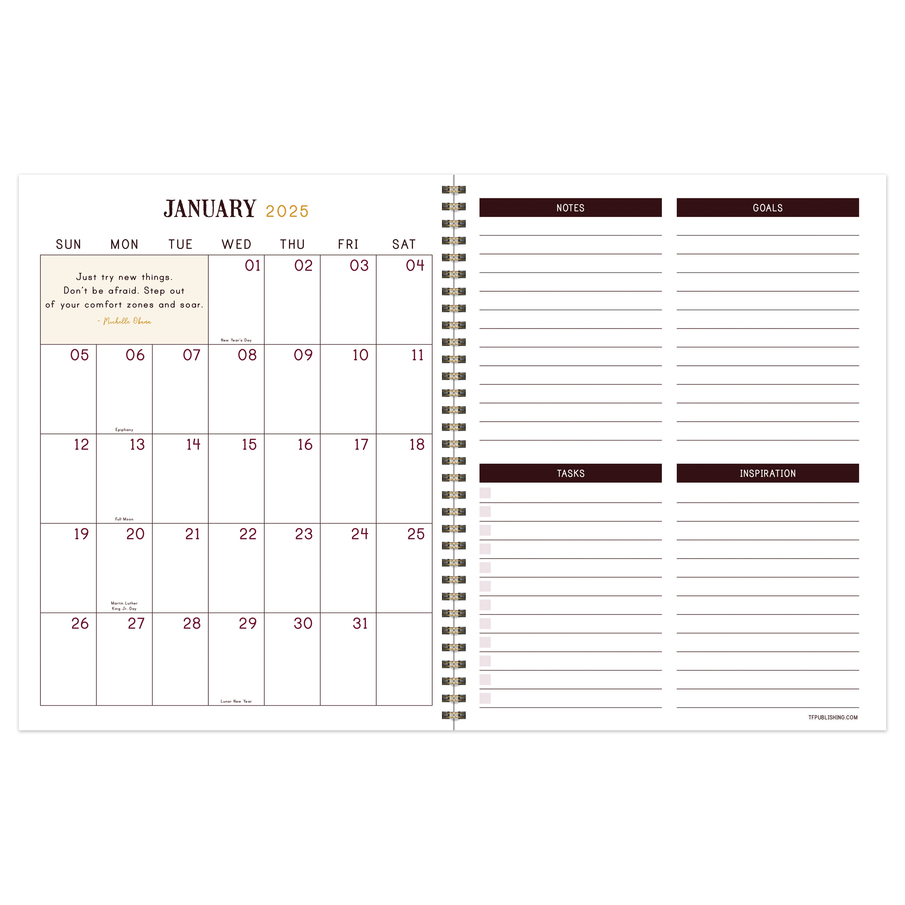 2025 Baroque Marigold Large Weekly Monthly Planner SELWII