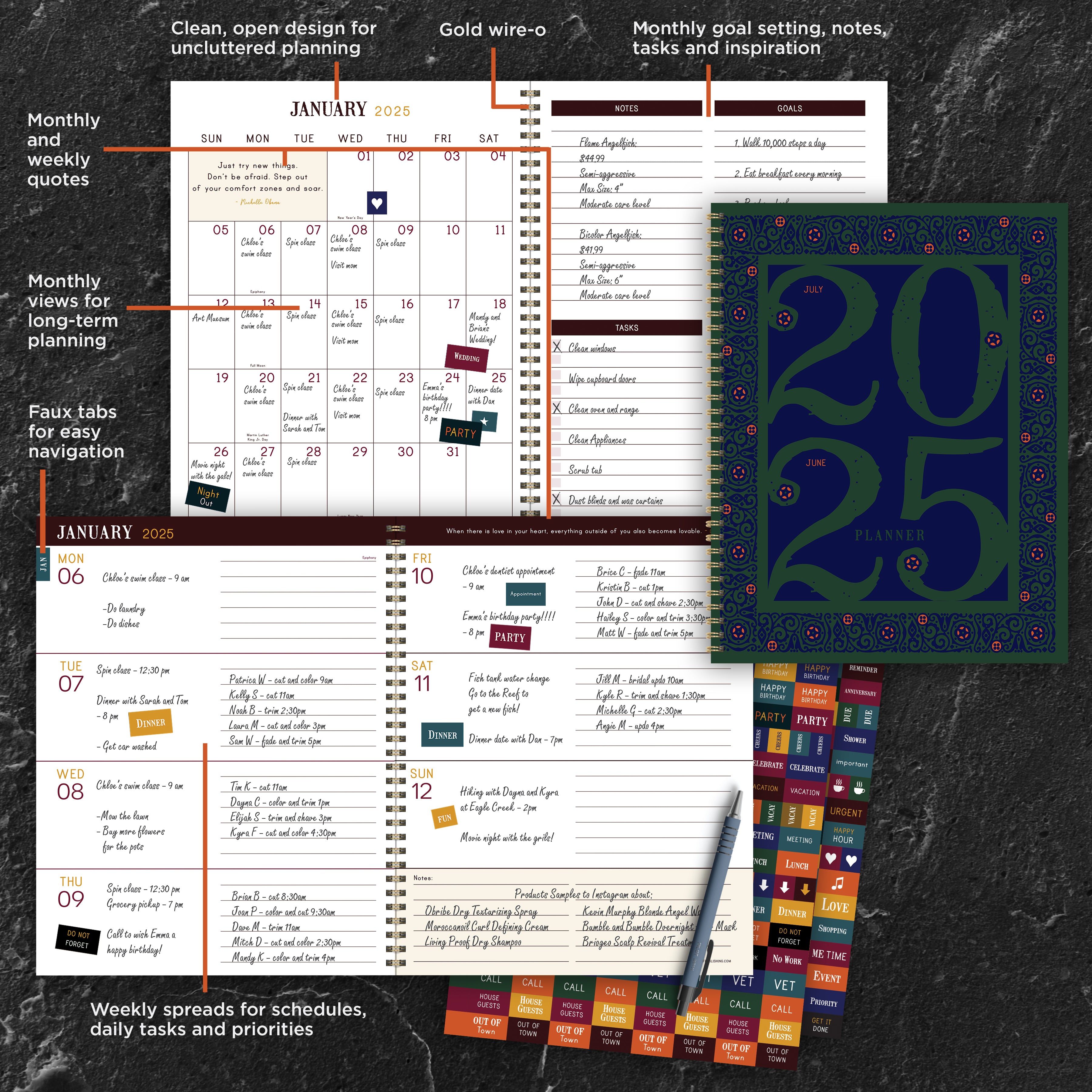 2025 Renaissance Year Large Weekly Monthly Planner SELWII