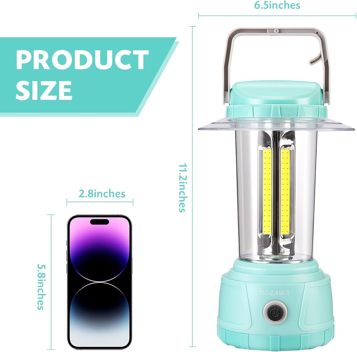 LED Rechargeable Camping Lantern, 3000LM Bright Camping Lamp, 5 Light Modes, IP44 Waterproof, 6400Mah Power Bank, Survival Kits, Camping Gear, Emergency Light, Hurricane, Power Outages, Fishing