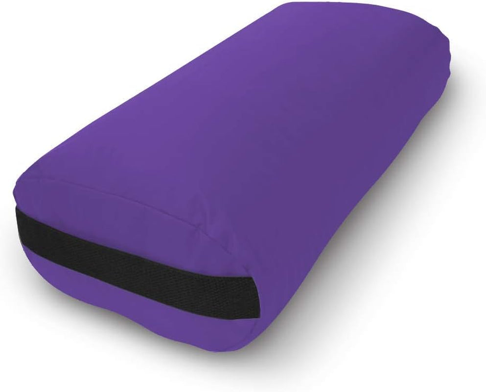 Yoga Bolster - Handcrafted in the USA with Eco Friendly Materials - Studio Grade Support Cushion That Elevates Your Practice & Lasts Longer - Rectangle, Vinyl Purple