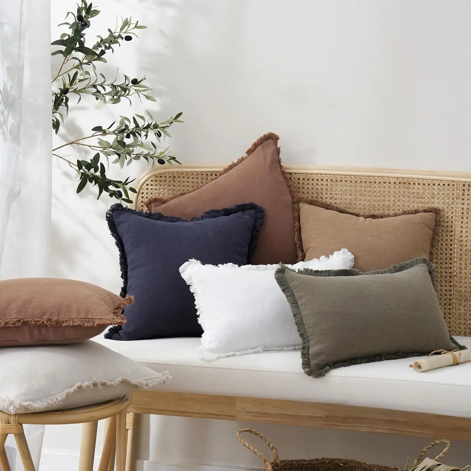 Linen Fringe Pillow Covers