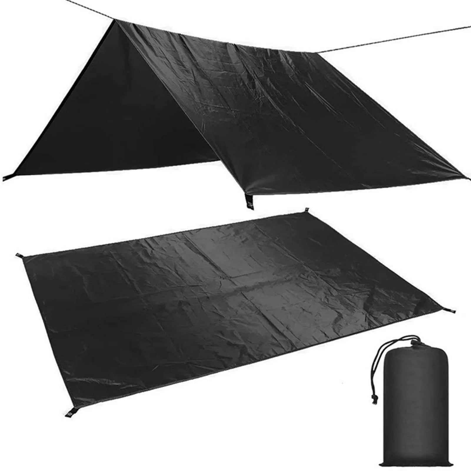 Outdoor Waterproof Awning Tarp Waterproof Hammock Rain Fly, Outdoor Moistureproof Picnic Mat, Tent Tarp Camping Sunshade Hammock