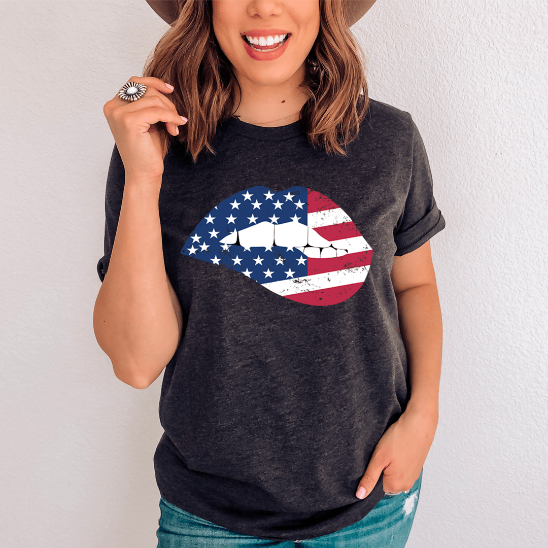 American Flag Black Tees