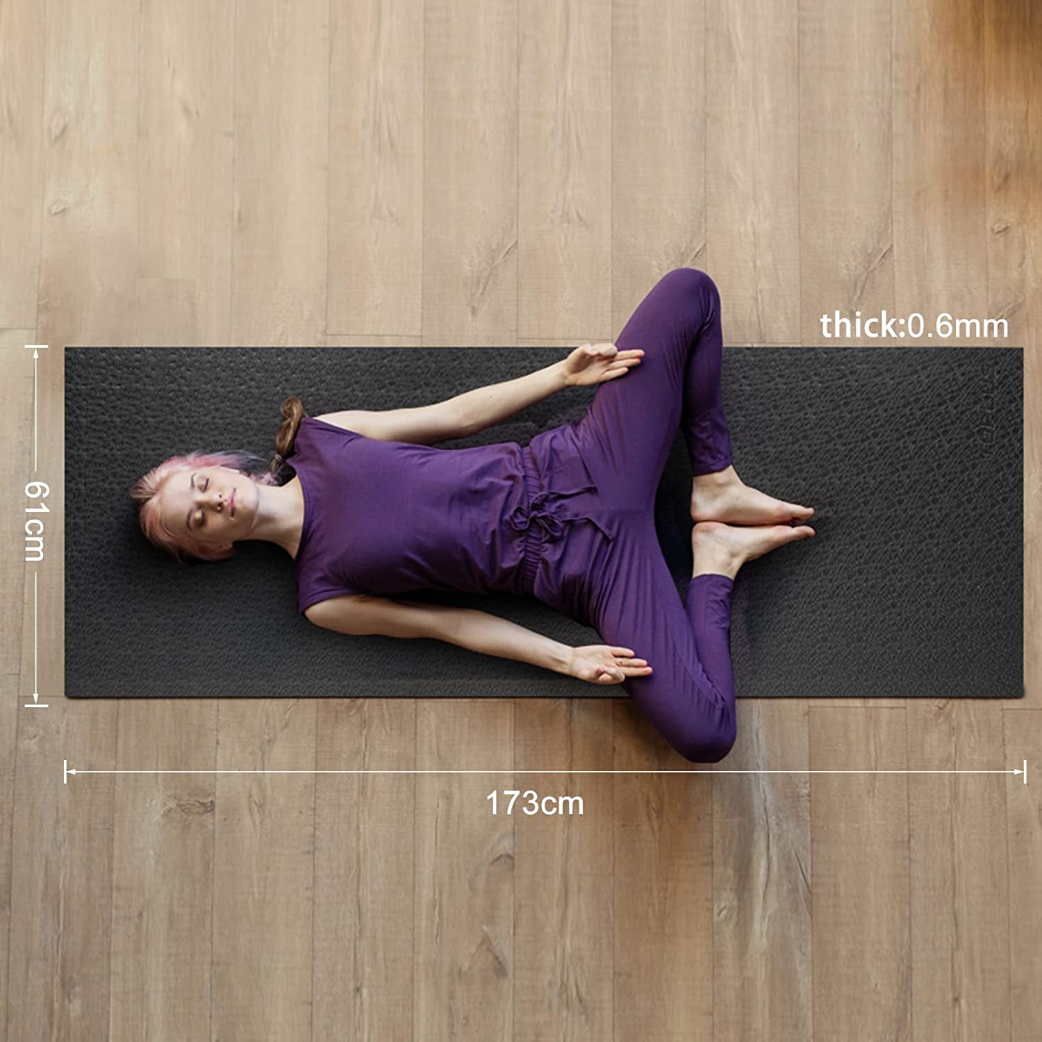 Travel Yoga Mat Eco Friendly Fitness Exercise Mat Sweat Absorbent anti Slip, High-Grade Natural Suede for Travel, Yoga and Pilates