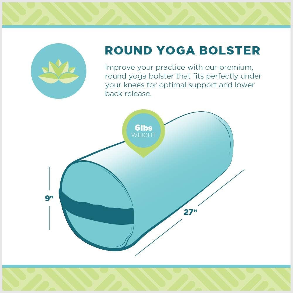 Yoga Bolster - Handcrafted in the USA with Eco Friendly Materials - Studio Grade Support Cushion That Elevates Your Practice & Lasts Longer - Round, Vinyl Purple