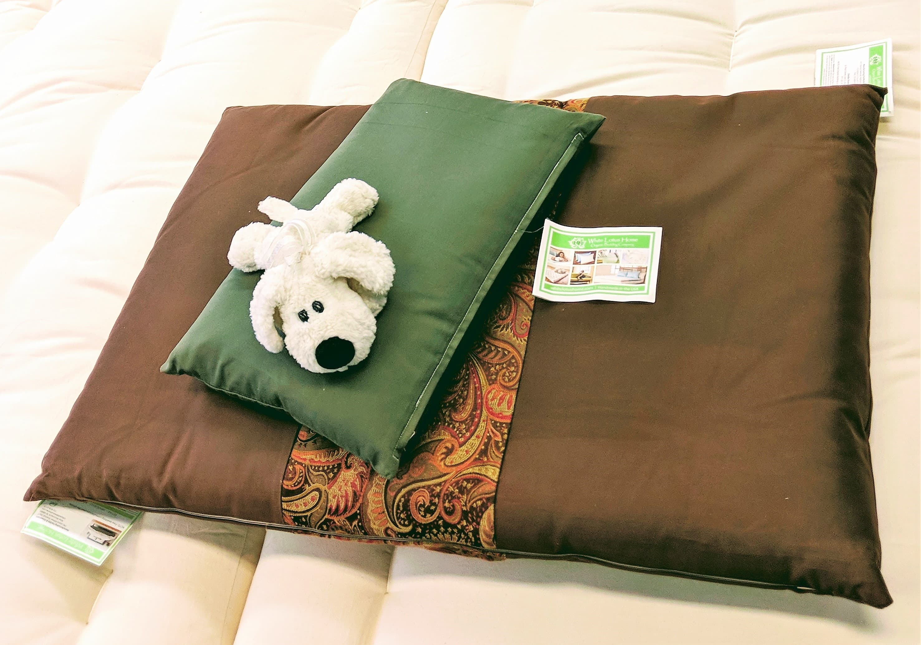 Green Cotton Pet Bed with Cover SELWII