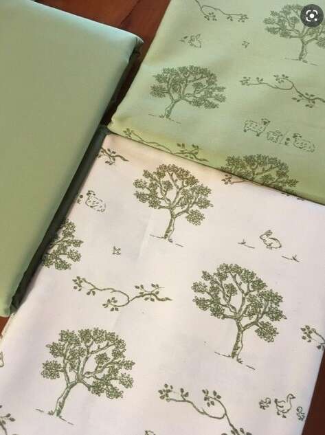 GOTS Organic Cotton Sateen Sheets in PRINTS and SOLIDS Tree Green