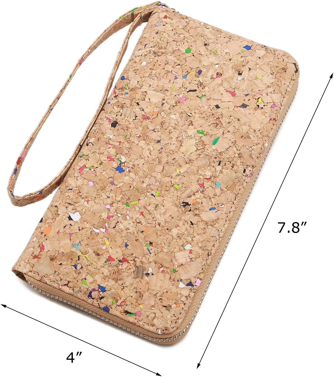 Vegan Cork Wallets Purse Handbags for Womens Eco Friendly Cork Clutch Bag (Colorful)