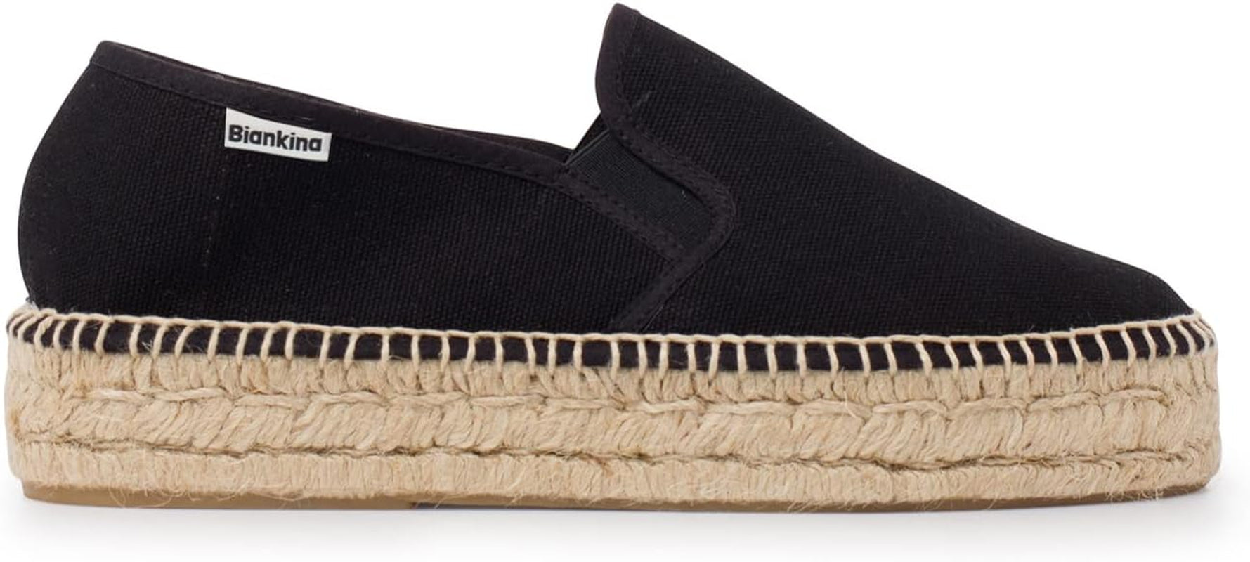 Palma Sustainable Platform Slip on Espadrilles for Women - Classic Style Breathable Eco Canvas Upper, Comfy Insole with Jute Midsole, Handmade Shoes, Made in Spain