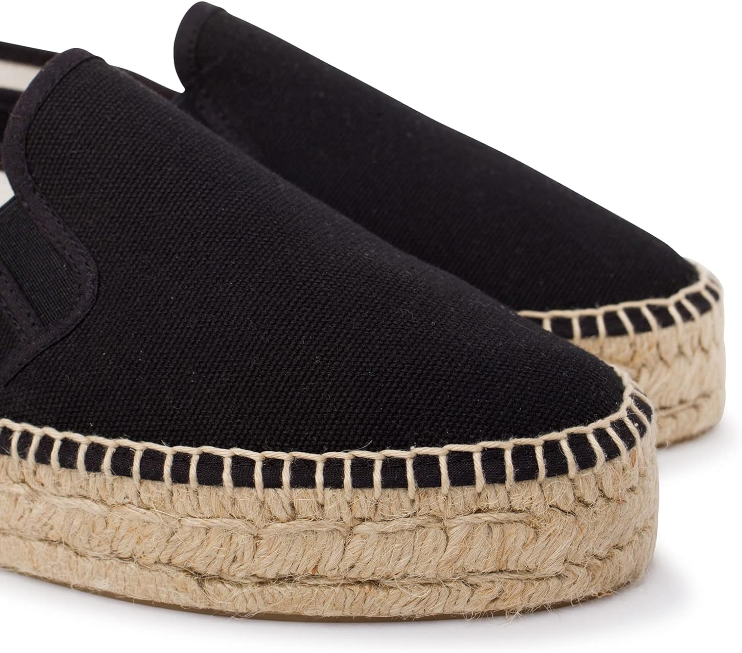 Palma Sustainable Platform Slip on Espadrilles for Women - Classic Style Breathable Eco Canvas Upper, Comfy Insole with Jute Midsole, Handmade Shoes, Made in Spain