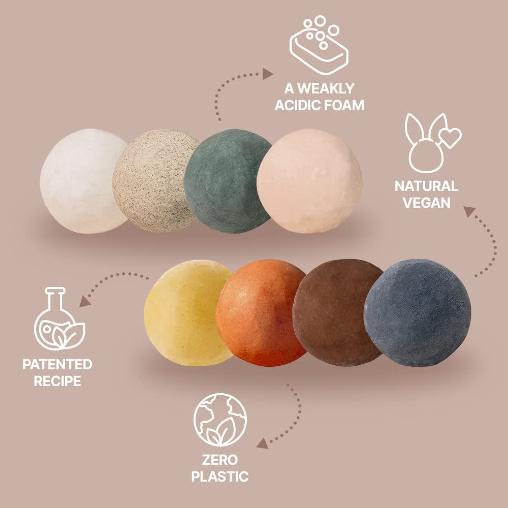 All-In-One Pink Clay Shampoo Bar for All Hair Types & All Skin Types - Cruelty-Free, Vegan, All Natural Ingredients Handmade with Plastic Free, Eco-Friendly & Zero Waste