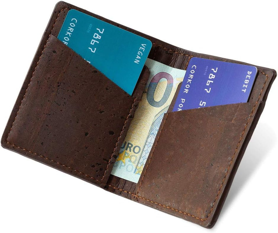 Cork RFID Slim Wallet – Men’S Wallet - RFID Blocking - Vegan Leather – Cruelty Free – Eco Friendly - Black
