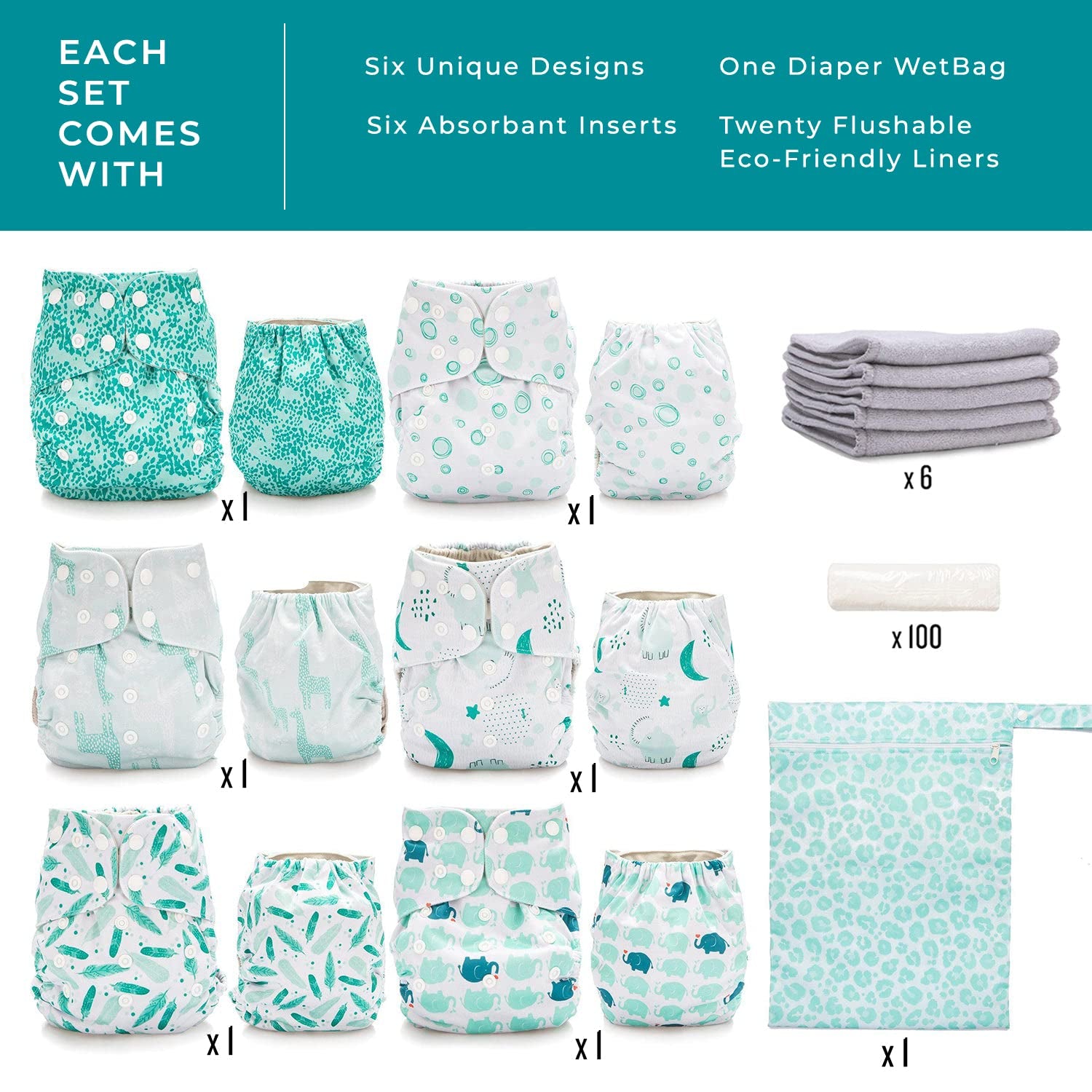 Organic Reusable Cloth Diapers Set Online